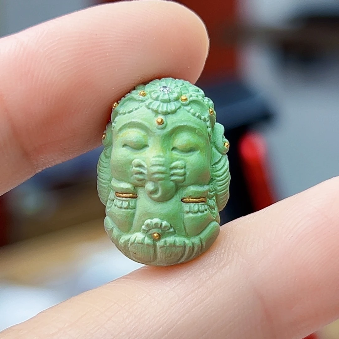 绿松石珠宝奇石未镶嵌猫*暖