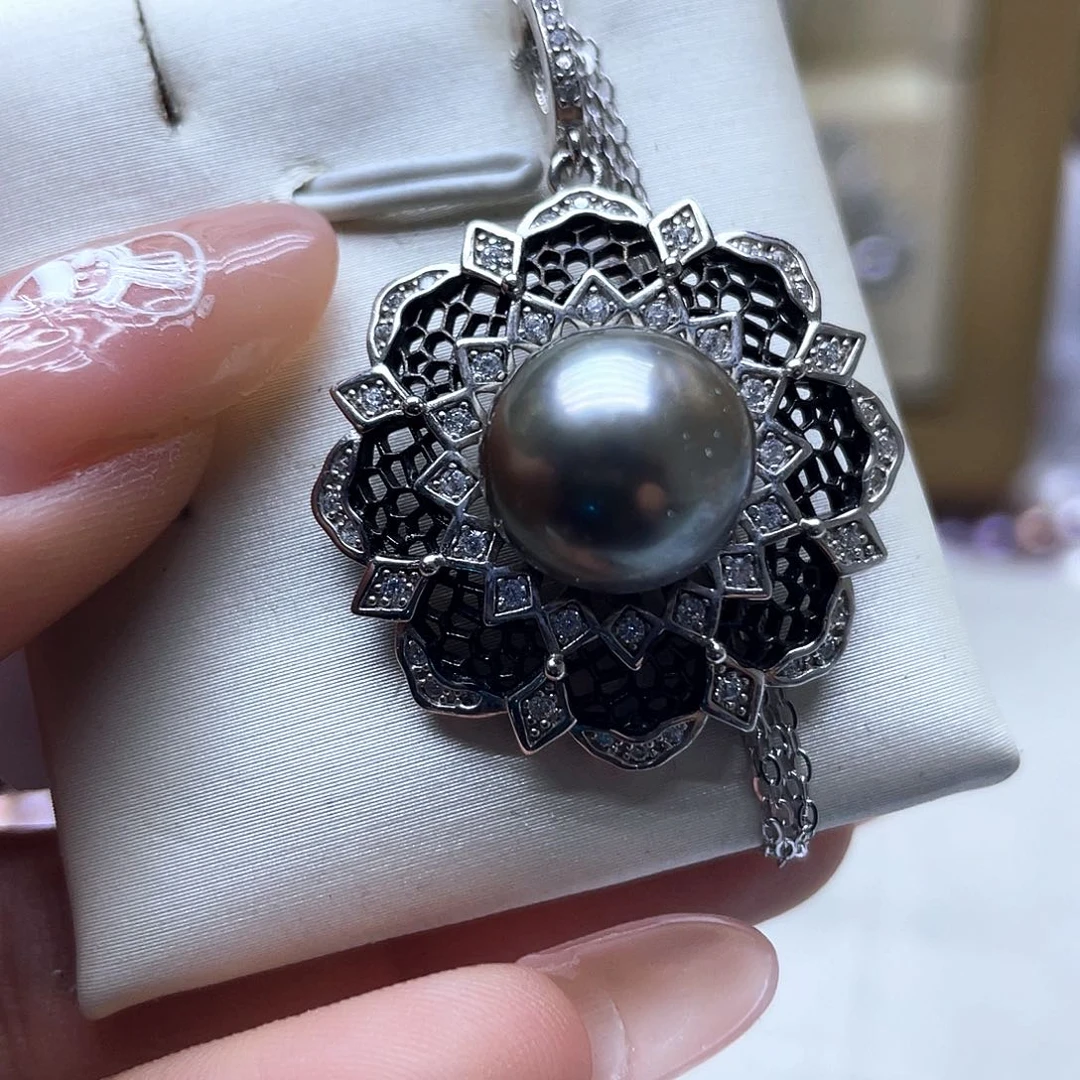 海水珍珠颈饰银S925镶嵌