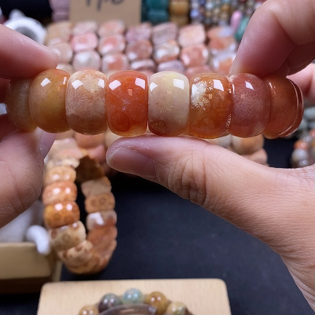 硅化珊瑚（珊瑚玉）未镶嵌手牌 上新 90