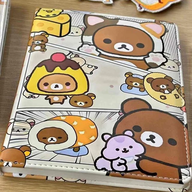 可爱卡通轻松熊笔记本A5皮质横线笔记本加厚账本学生记事本日记本