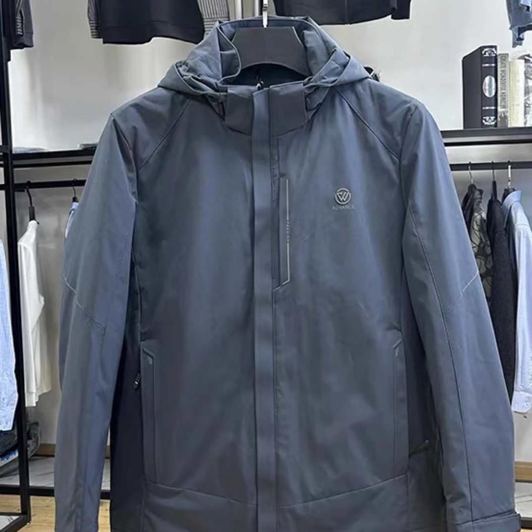 005一衣多穿可脱卸内胆男士羽绒外套防风