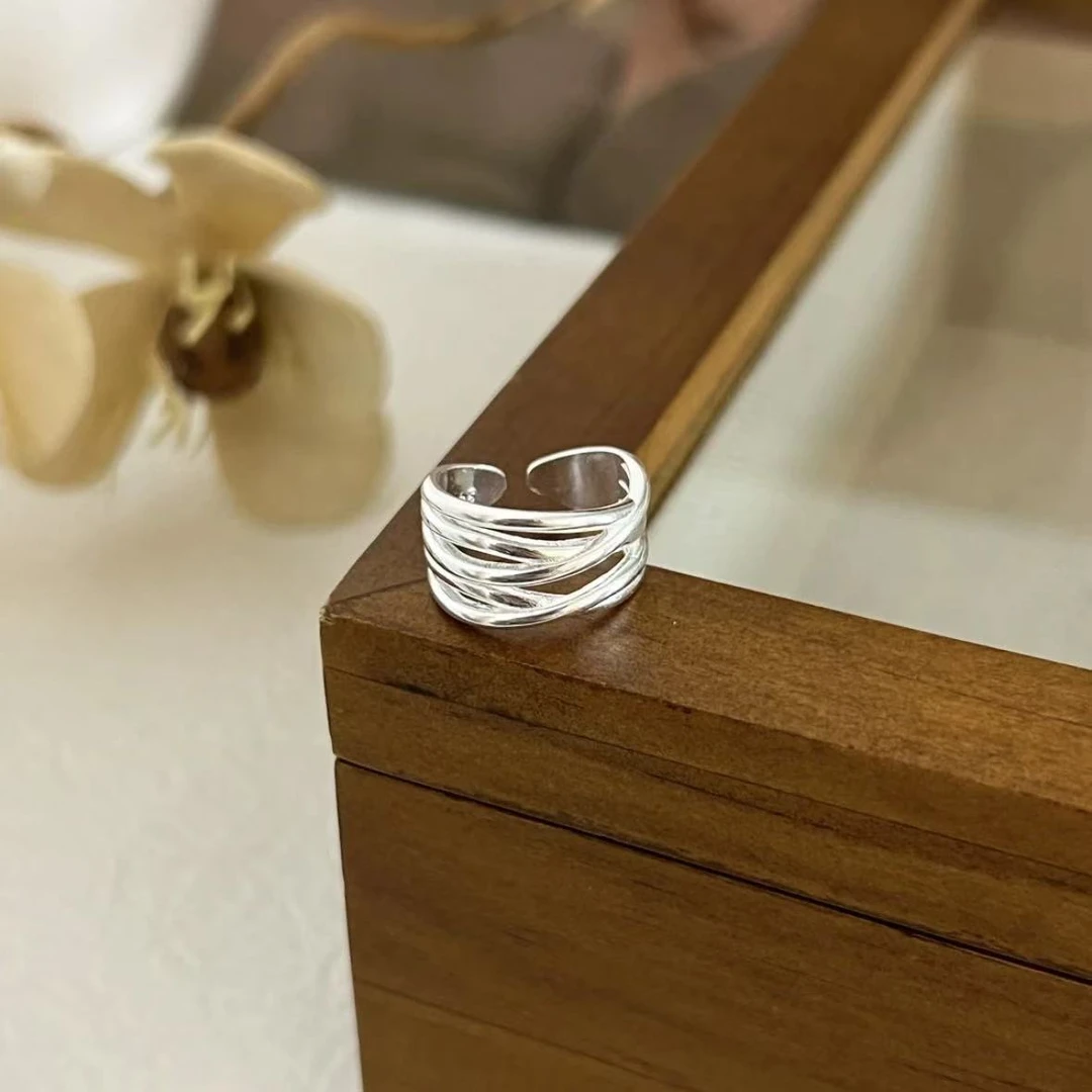 925银戒指 s925银戒指    轻职风饰品百搭轻奢简约