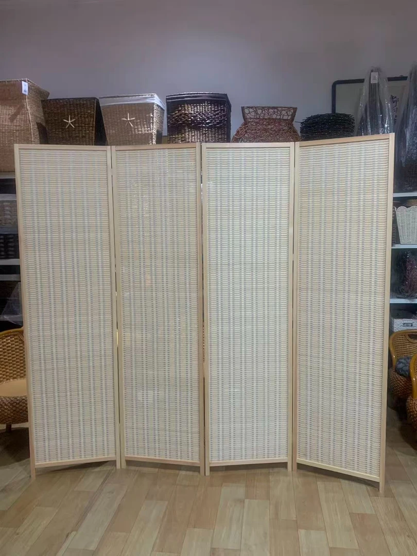 客厅移动竹编屏风简易隔断家用简约可折叠酒店复古床边移动日式