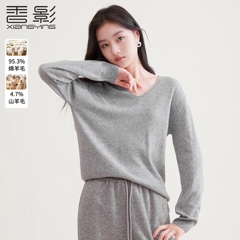 【直播专享】N844018毛衣 香影毛衣女2024冬季新款慵懒风宽松高级感