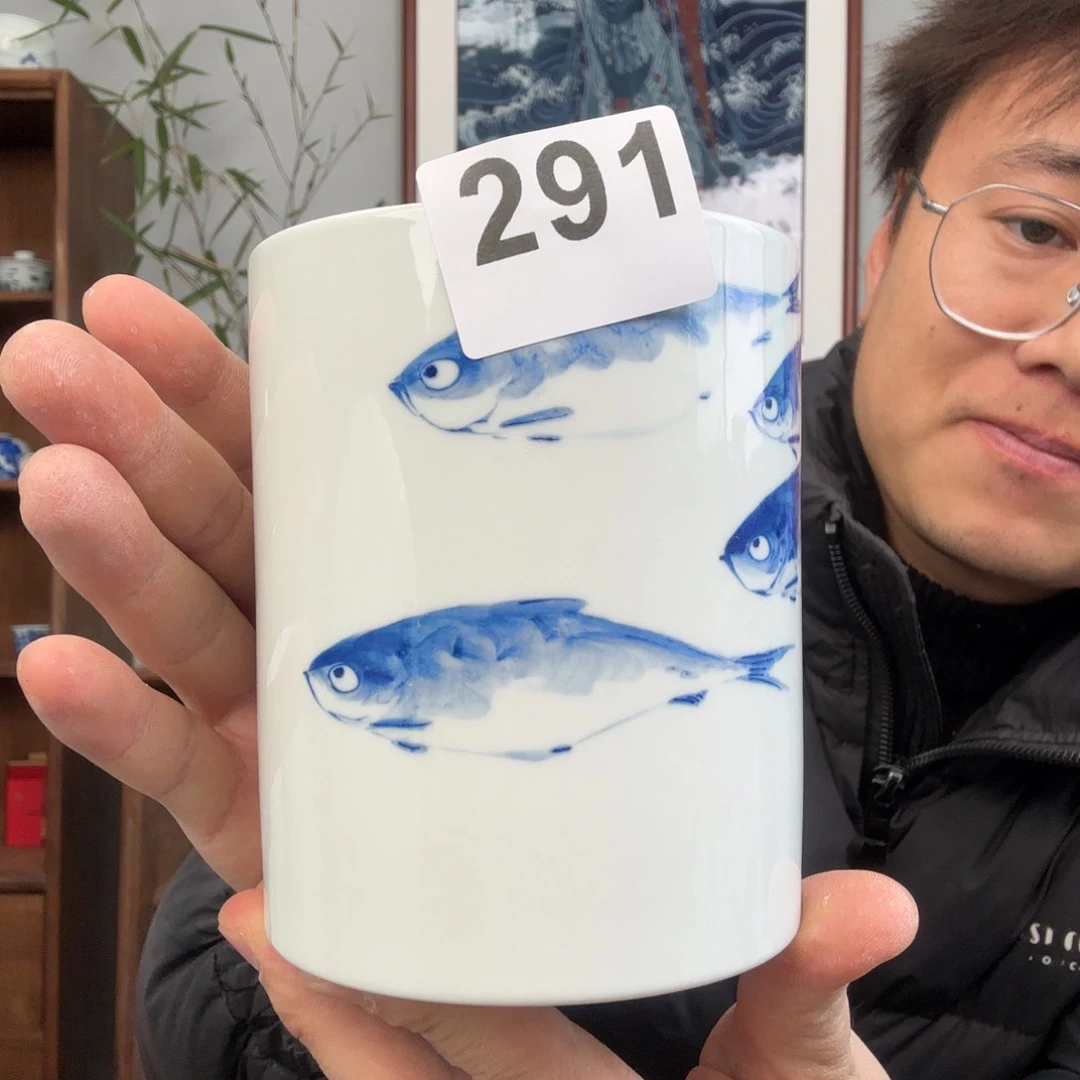 杯月**歌一泓手作291群鱼笔筒