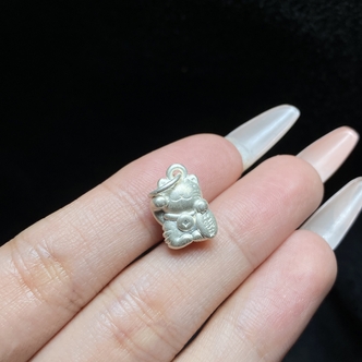 足银银制品 【小北珠宝】足银招财猫吊坠【尺寸约9*11mm】