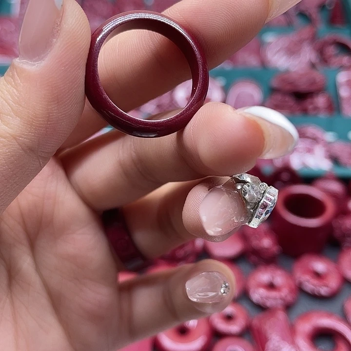 天然辰砂戒指内劲19