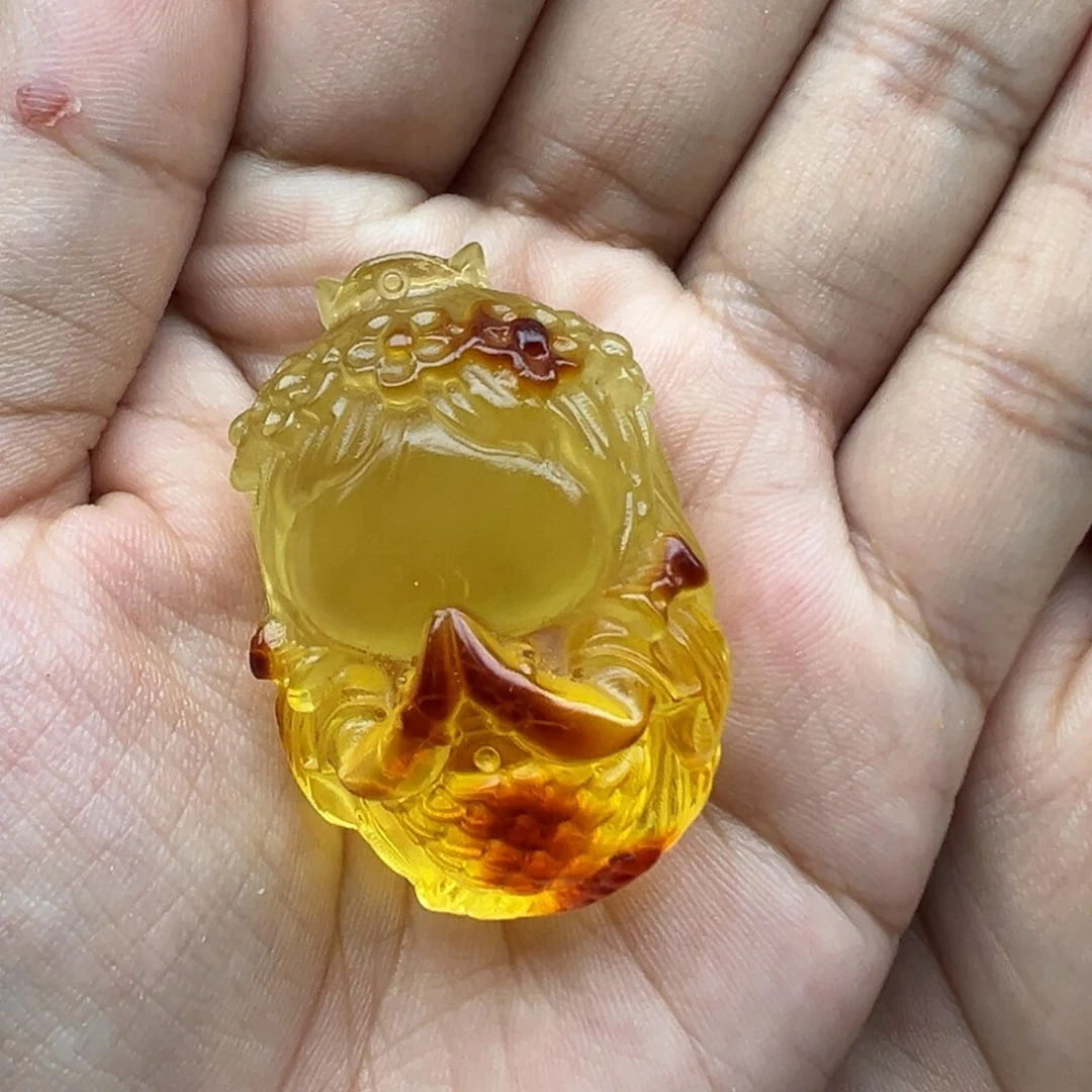 b***_琥珀未镶嵌珠宝奇石美人鱼打孔不退换
