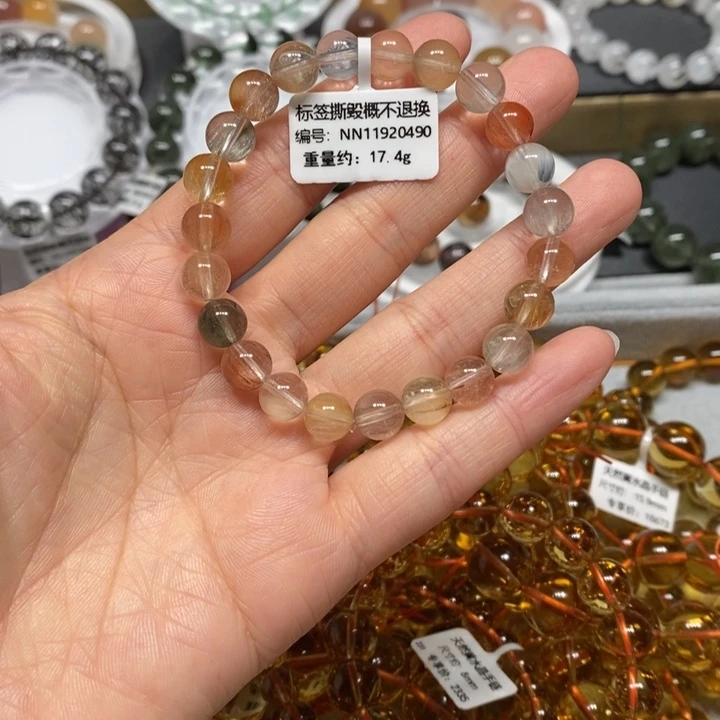 未镶嵌手链水晶彩兔毛