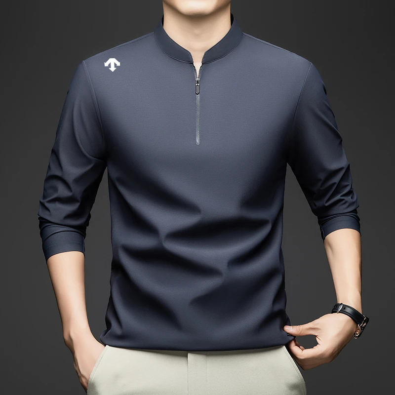 奥特莱斯撤柜 I 迪桑家落肩袖常规休闲运动服秋冬立领拉链T恤型男