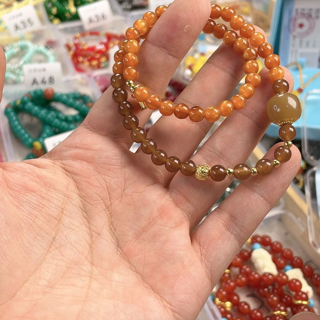 玛瑙手饰银S925镀金镶嵌