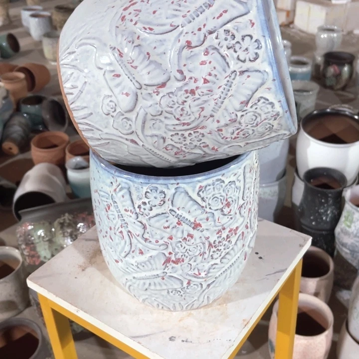 紫砂花盆口径20高度23两只正品