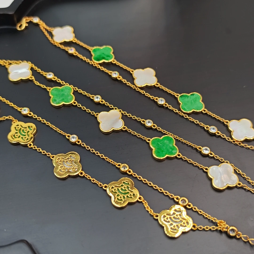 S925银翡翠手链精致百搭多样性发货一件