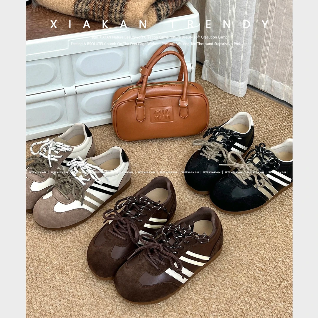 夏侃XIAKAN 增高4公分秋冬新款时尚休闲鞋女款德迅圆头复古增高