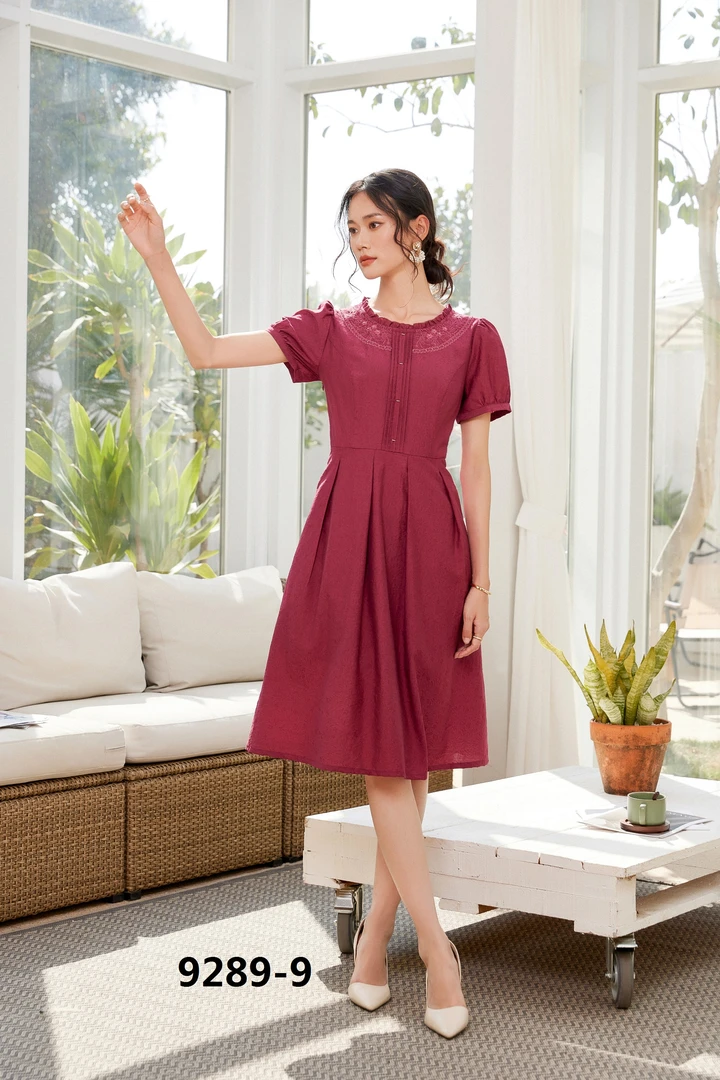 Z9289-9夏季新款红镯子气质休闲时尚百搭优雅连衣裙裙子