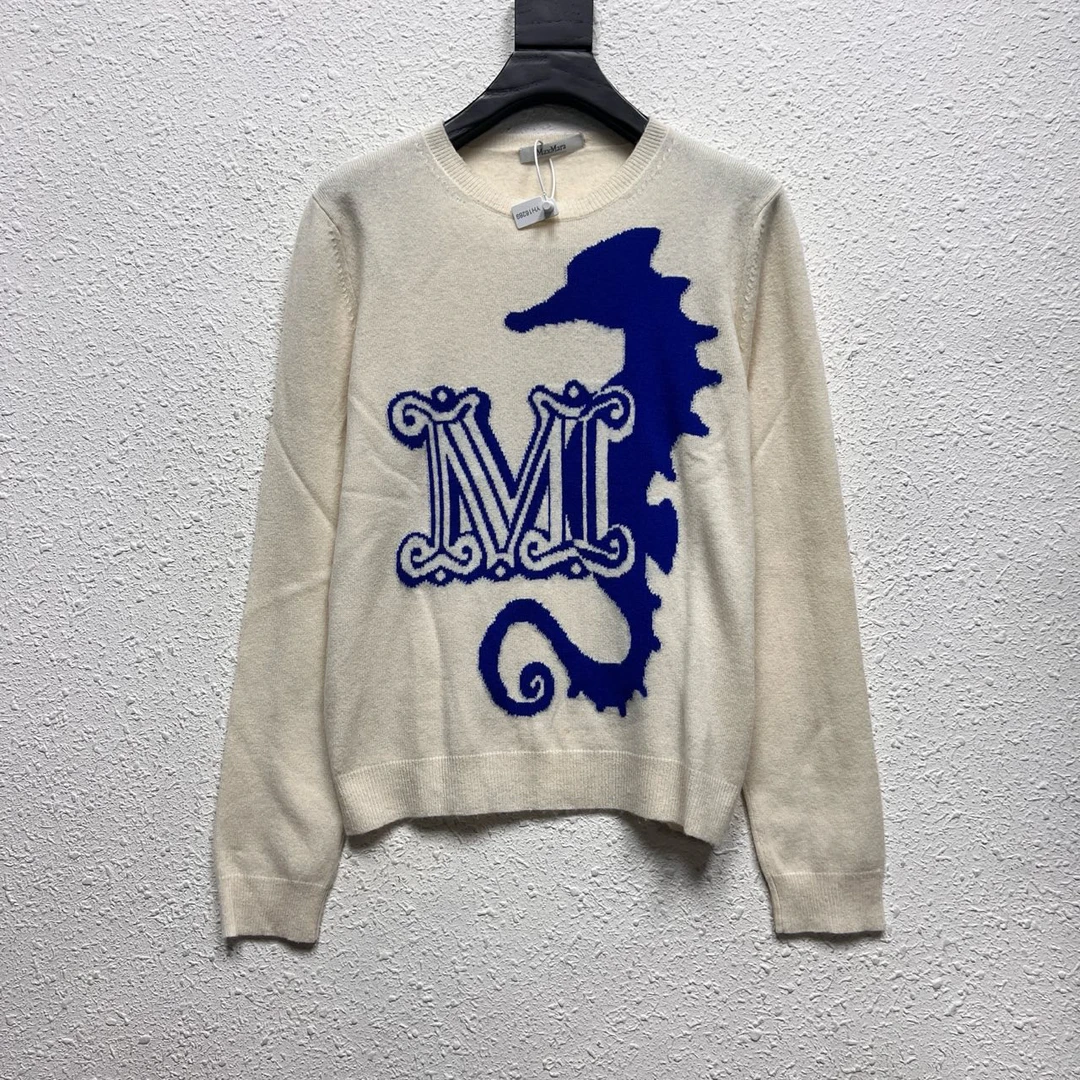 全新未使用 MaxMara 海马涂鸦嵌花羊毛衫 尺码/M YH16829