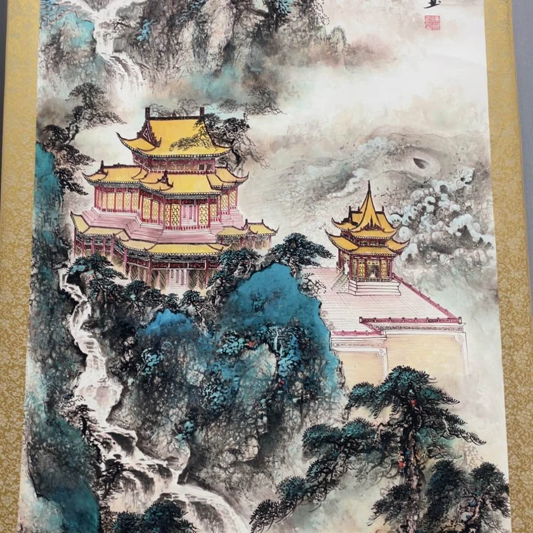 国画手绘带装裱和运险w