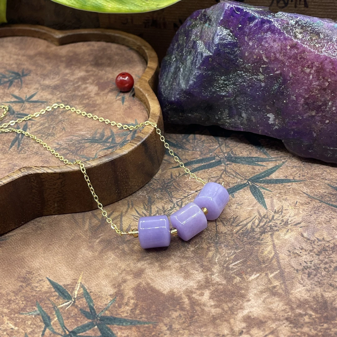 含辰砂工艺品繁花珠宝含辰砂工艺品薰衣草紫微笑链RX60007