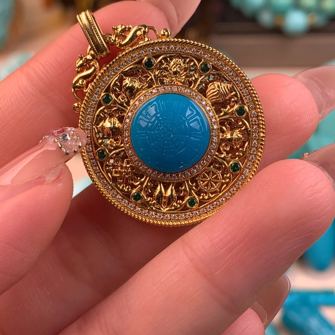 绿松石未镶嵌八宝罗盘