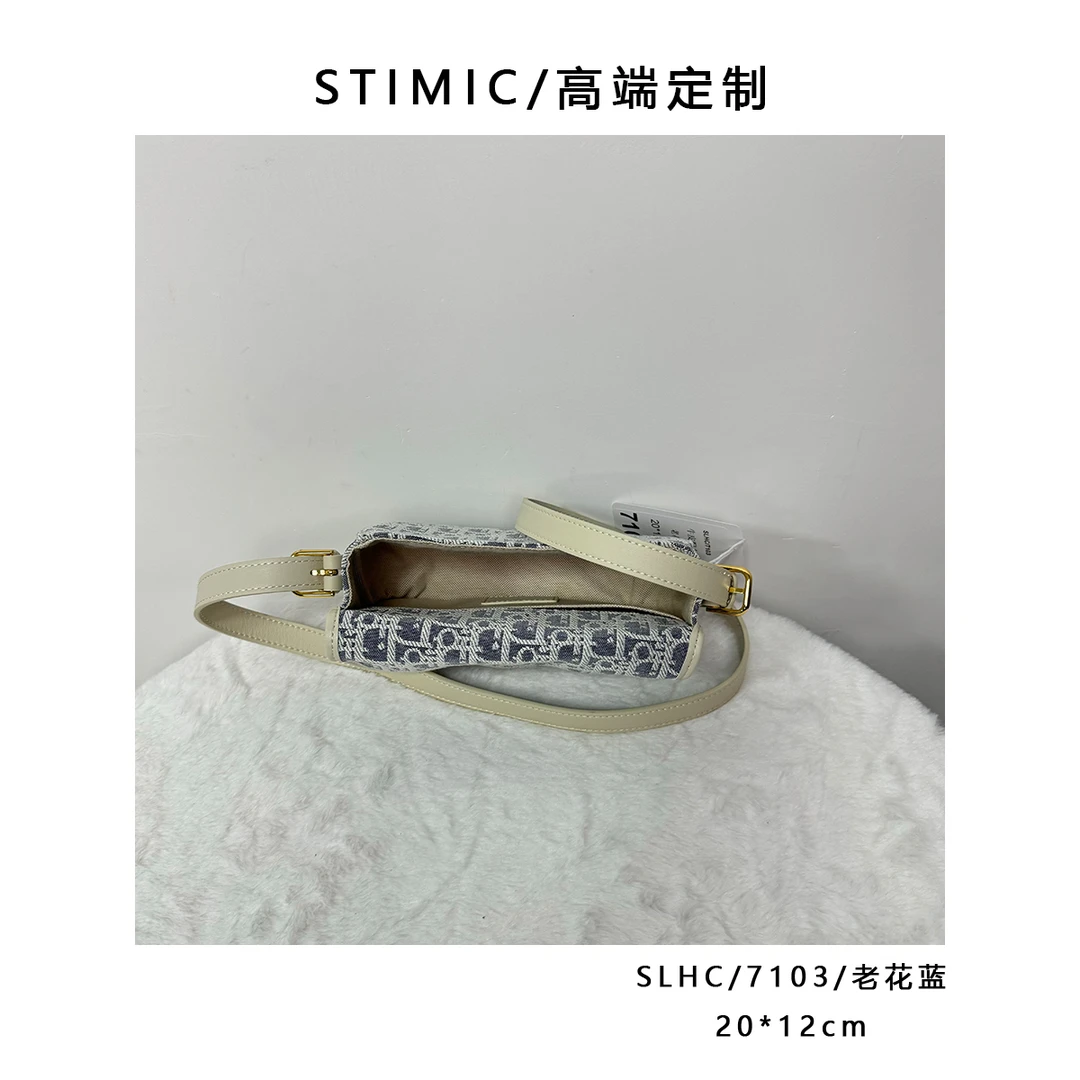SLHC/7103/老花蓝高端订制手工蜡线女士时尚单肩轻奢斜挎包7103