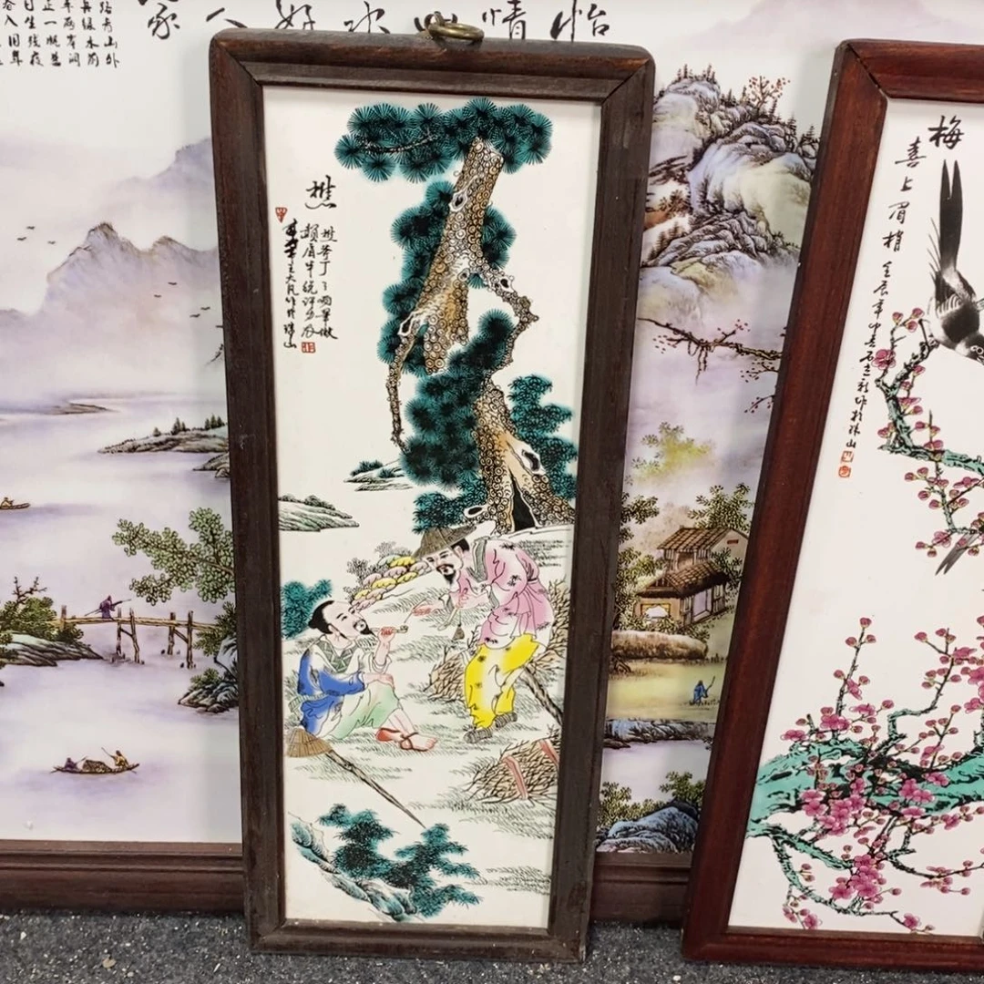 瓷片55*21 景德镇瓷板画柴窑烧制