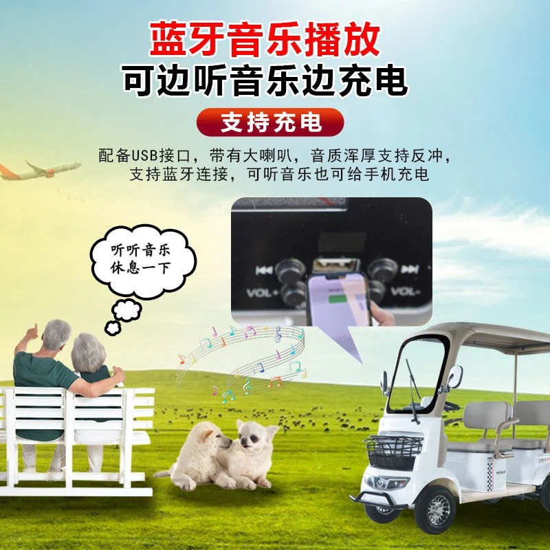 液晶屏小巴士a5四轮车老年代步车双排四人座四轮电动车景区观光车