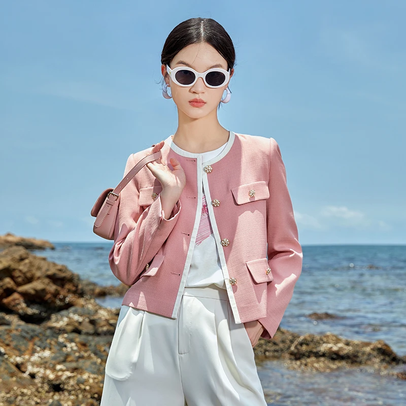 【唐长老专属】MOFAN摩凡秋新款珍珠白短外套MDW372733