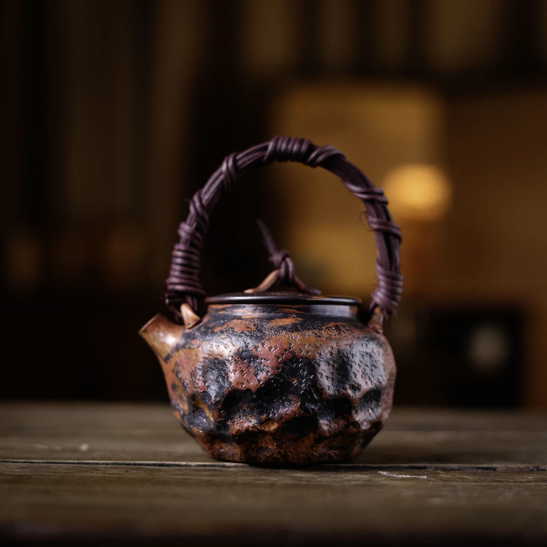 【喜器】小号无焗钉陨石纹泡壶（麦棠0031)