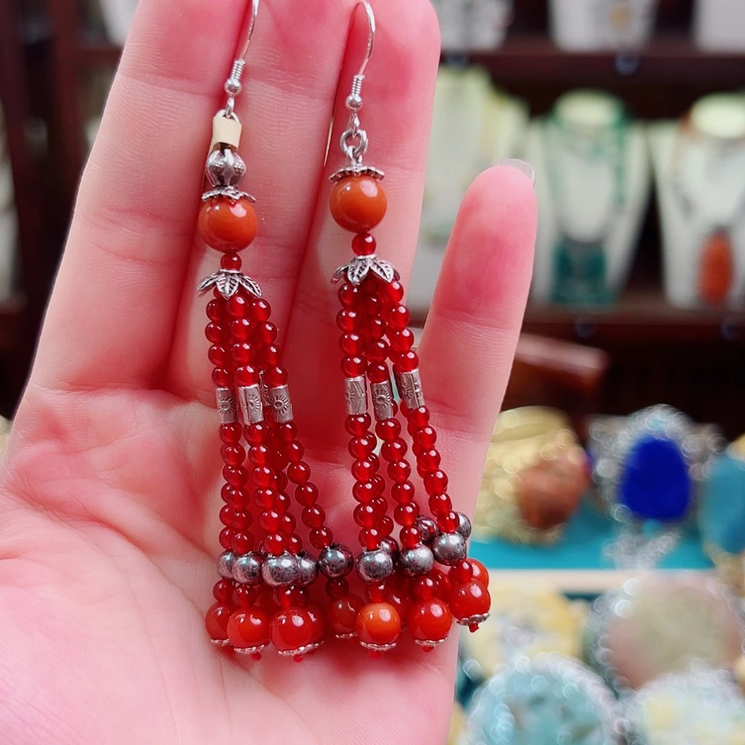 玛瑙/玉髓耳环未镶嵌耳环