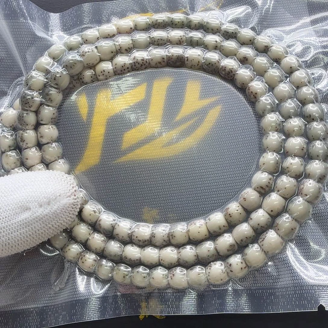 吊坠星月菩提32梵天冰白绿背针尖星河豚7鼓珠108