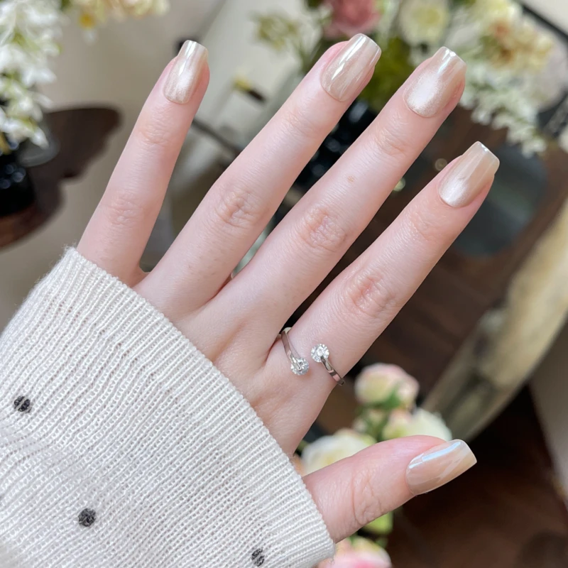 【149千瓦满月-短方】Thankokay-穿戴甲气质轻奢高级感甲片穿戴式