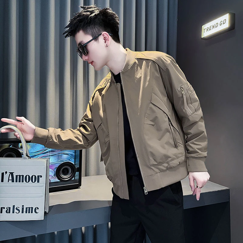 工装棒球领外套男款秋冬季潮牌男装短款夹克2025新款男士休闲上衣
