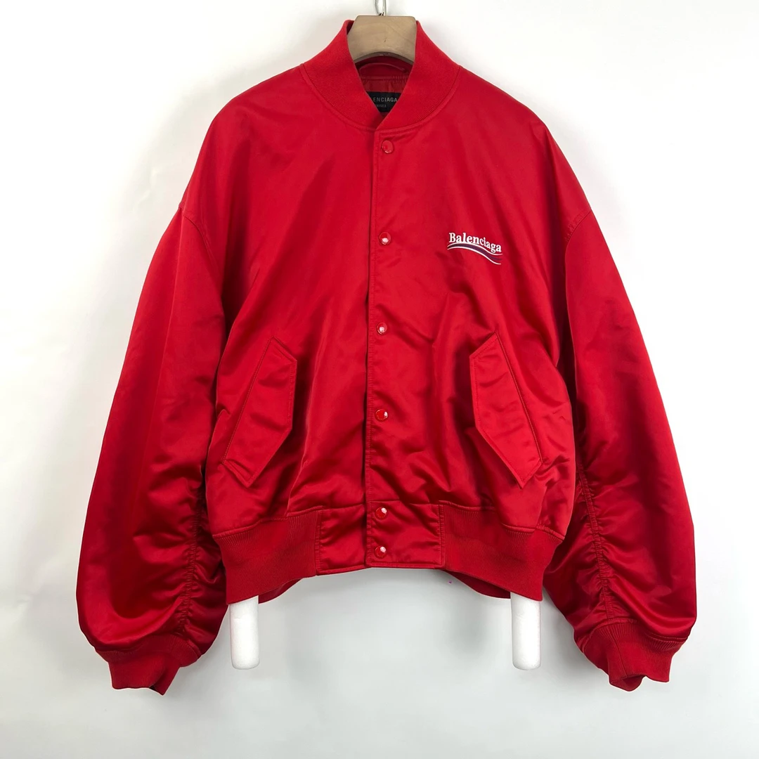 99新 Balenciaga/巴黎世家 xs码/可乐字母logo飞行夹克外套/05606