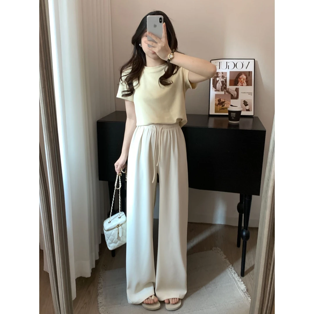 运费补贴秋季高腰遮胯西装直筒裤显瘦百搭休闲裤垂感阔腿裤女