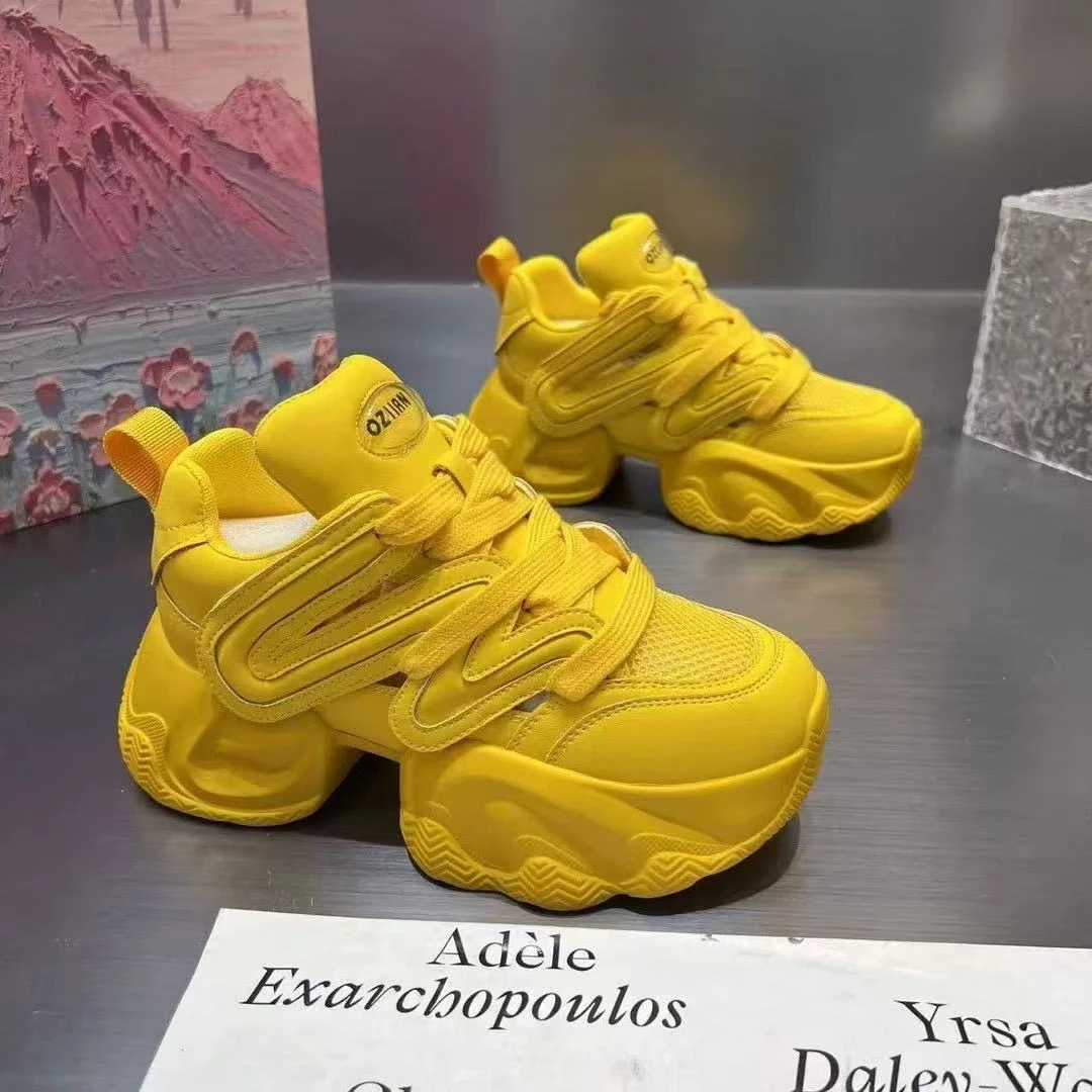 厚底增高老爹鞋女2025爆款夏季透气百搭防滑软底休闲运动鞋8820