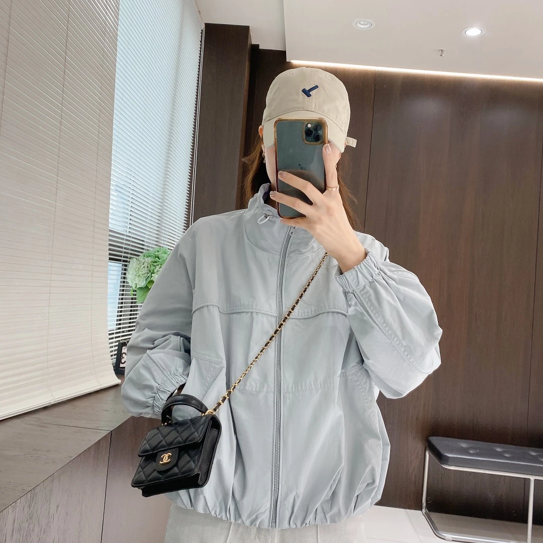 IMFLY金小金自制女装 短外套DYW8677早春休闲百搭拉链立领夹克