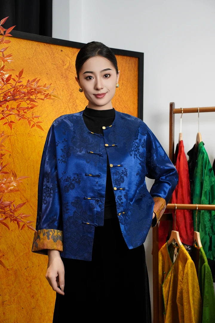 玉家人【勐远】桑蚕丝双面双穿羊毛外套傣装改良服饰