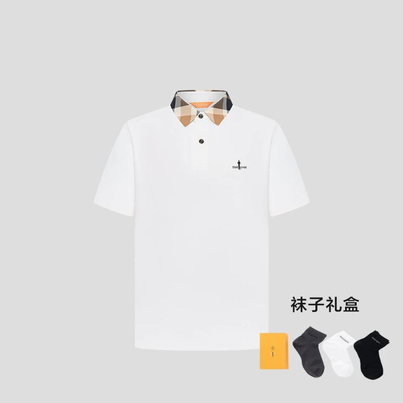 【冷感科技】比音勒芬2025新款复古格纹领亲肤短袖POLO衫