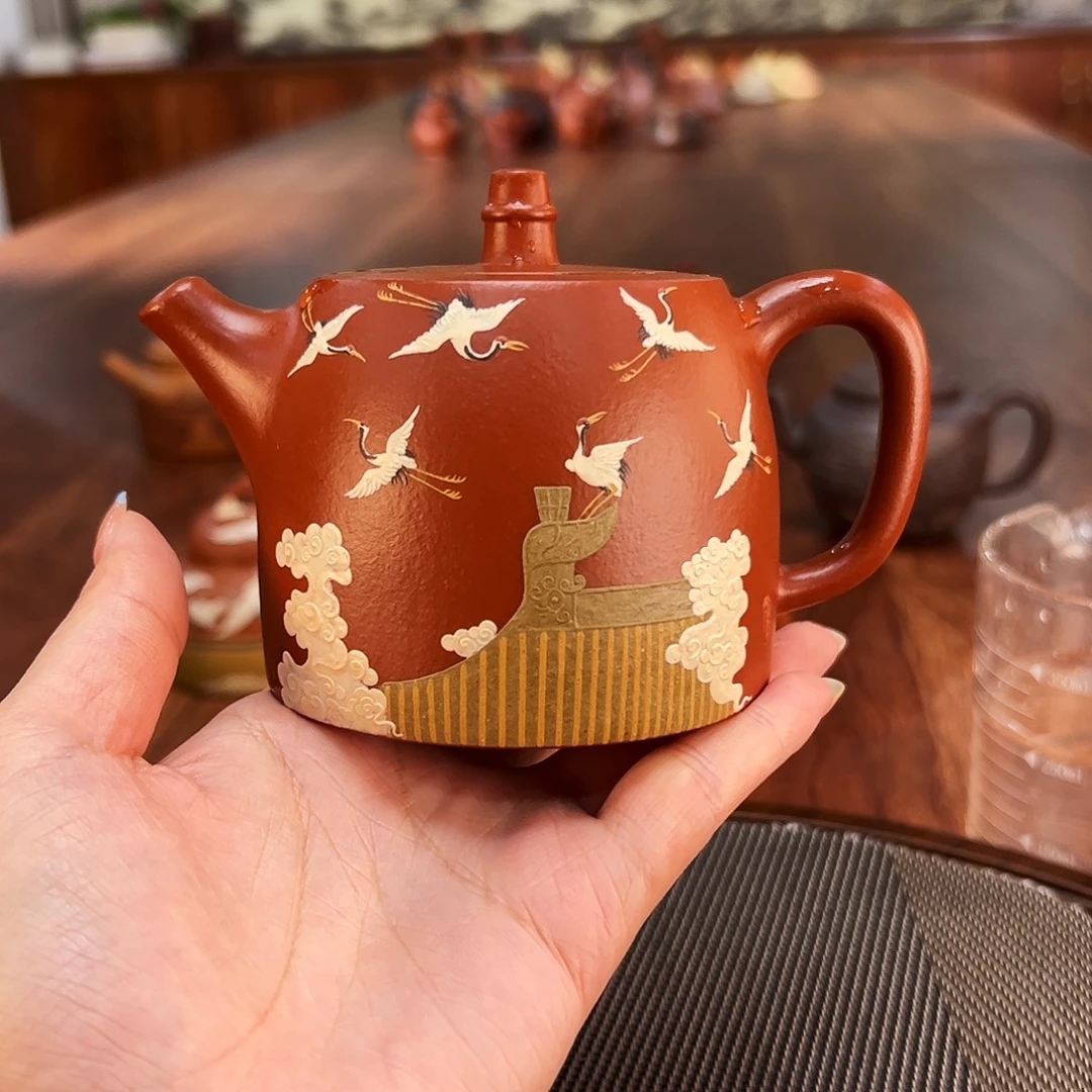 M***w茶壶紫砂瑞鹤图汉铎