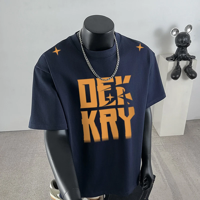 jtrt潮牌字母印花纯棉短袖t恤男夏季vibe设计感宽松休闲百搭上衣