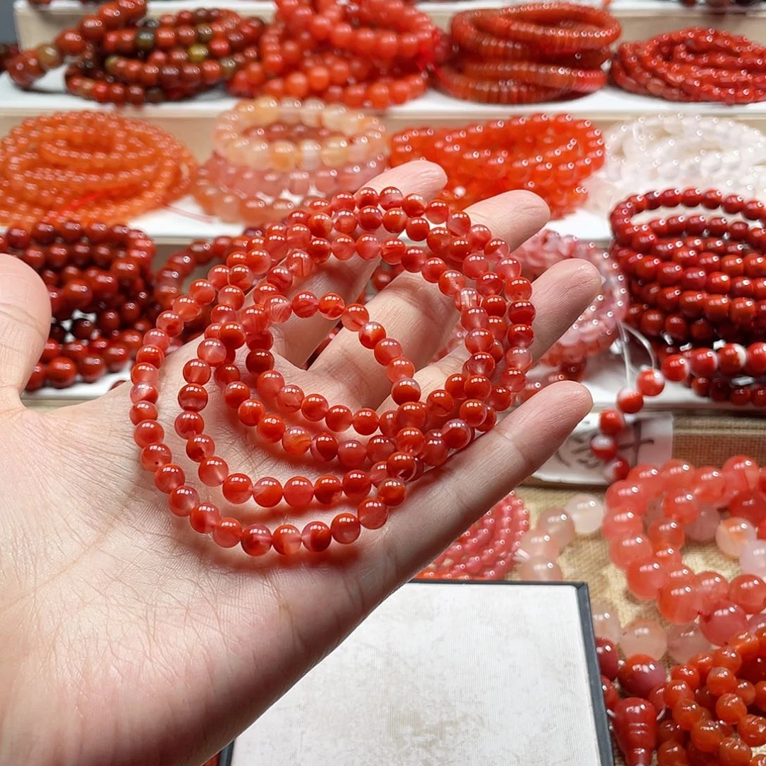 南红玛瑙未镶嵌手链