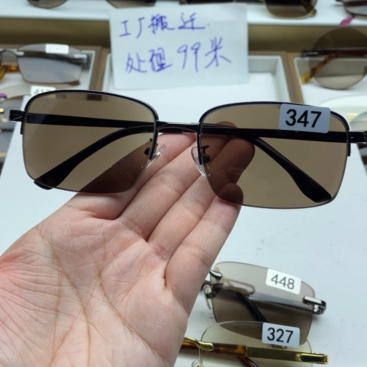 茶水晶半框眼镜 347