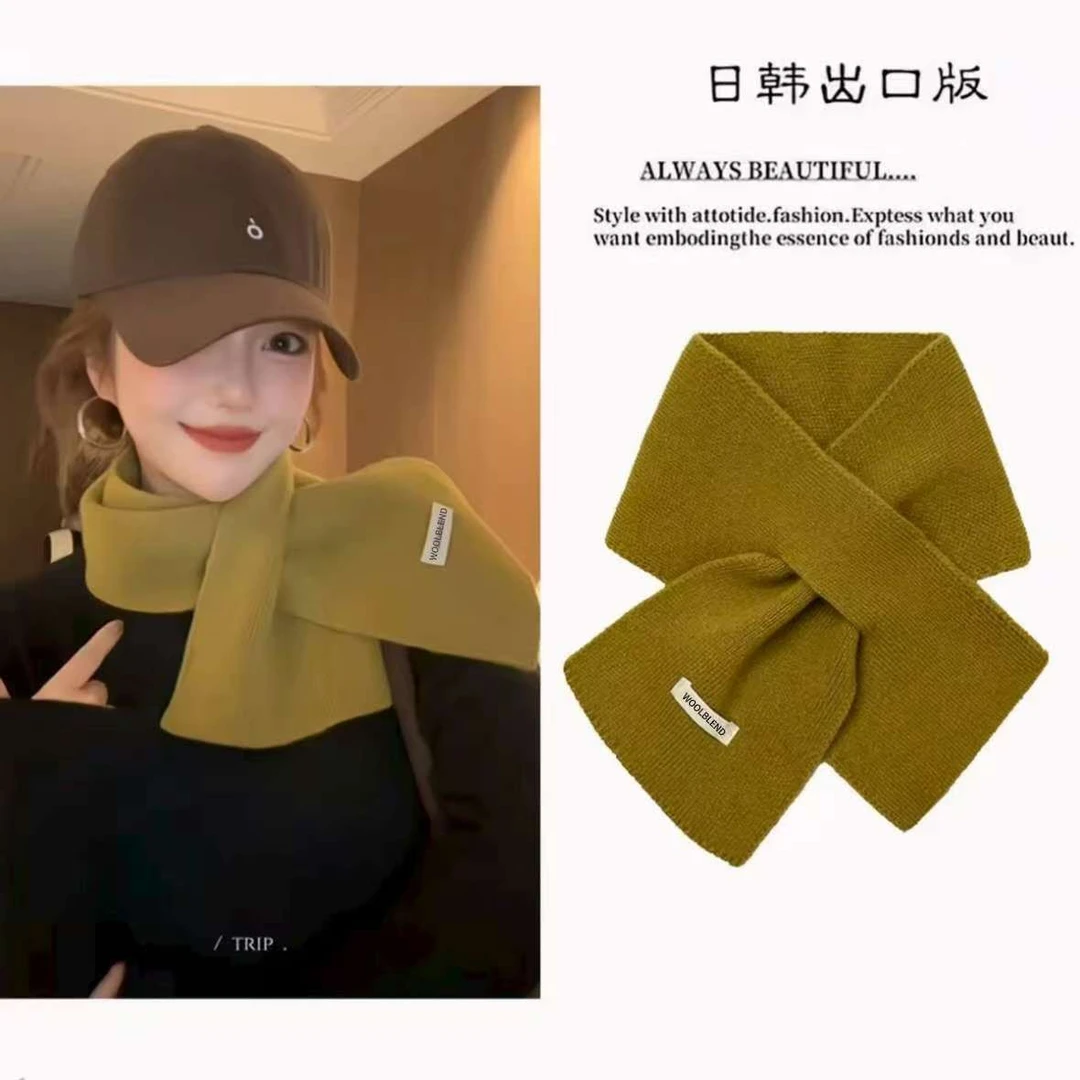 秋冬季针织羊毛混纺围巾2025新款百搭简约时尚款装饰护颈保暖围脖