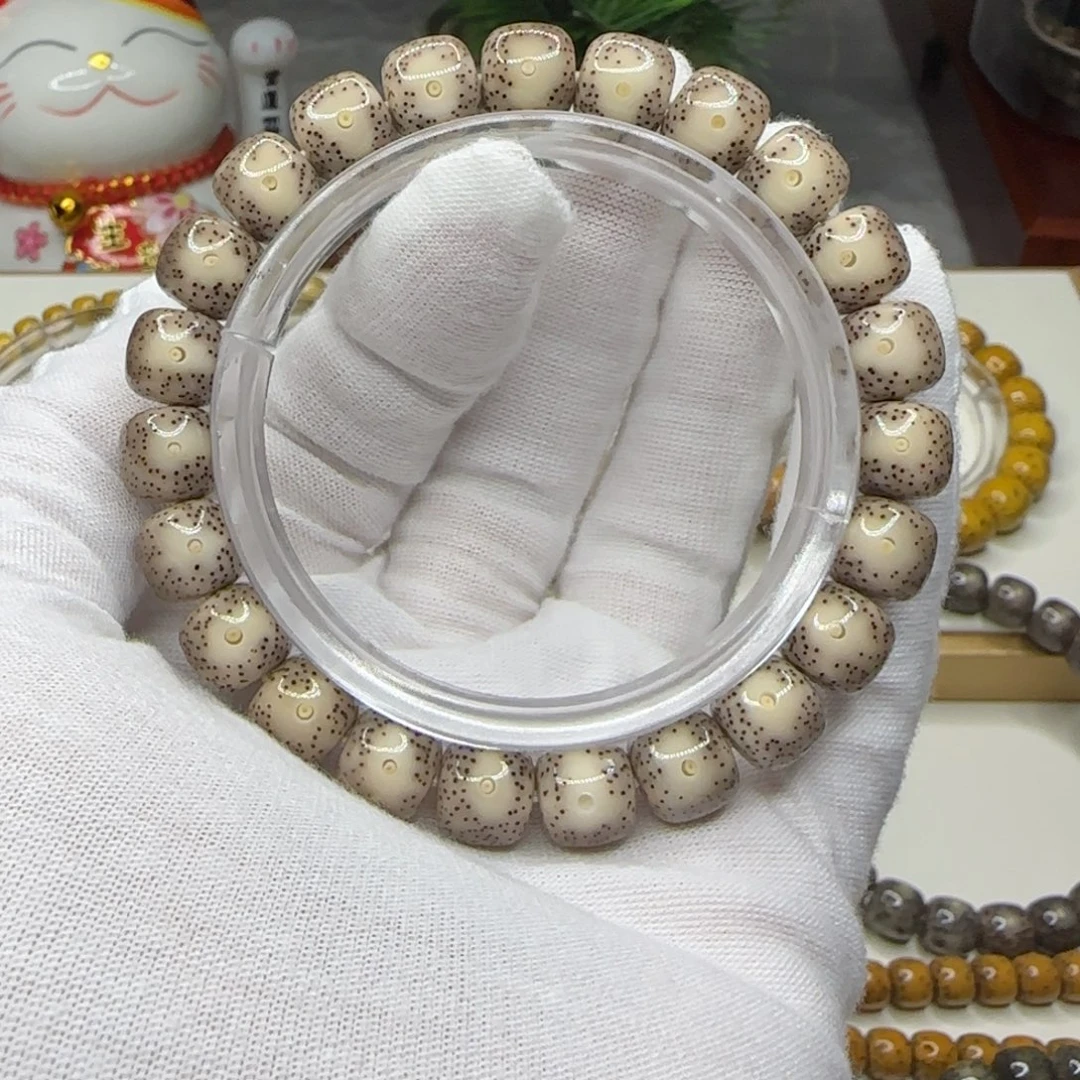 星月菩提手串粉冰双流白10×9一朵果