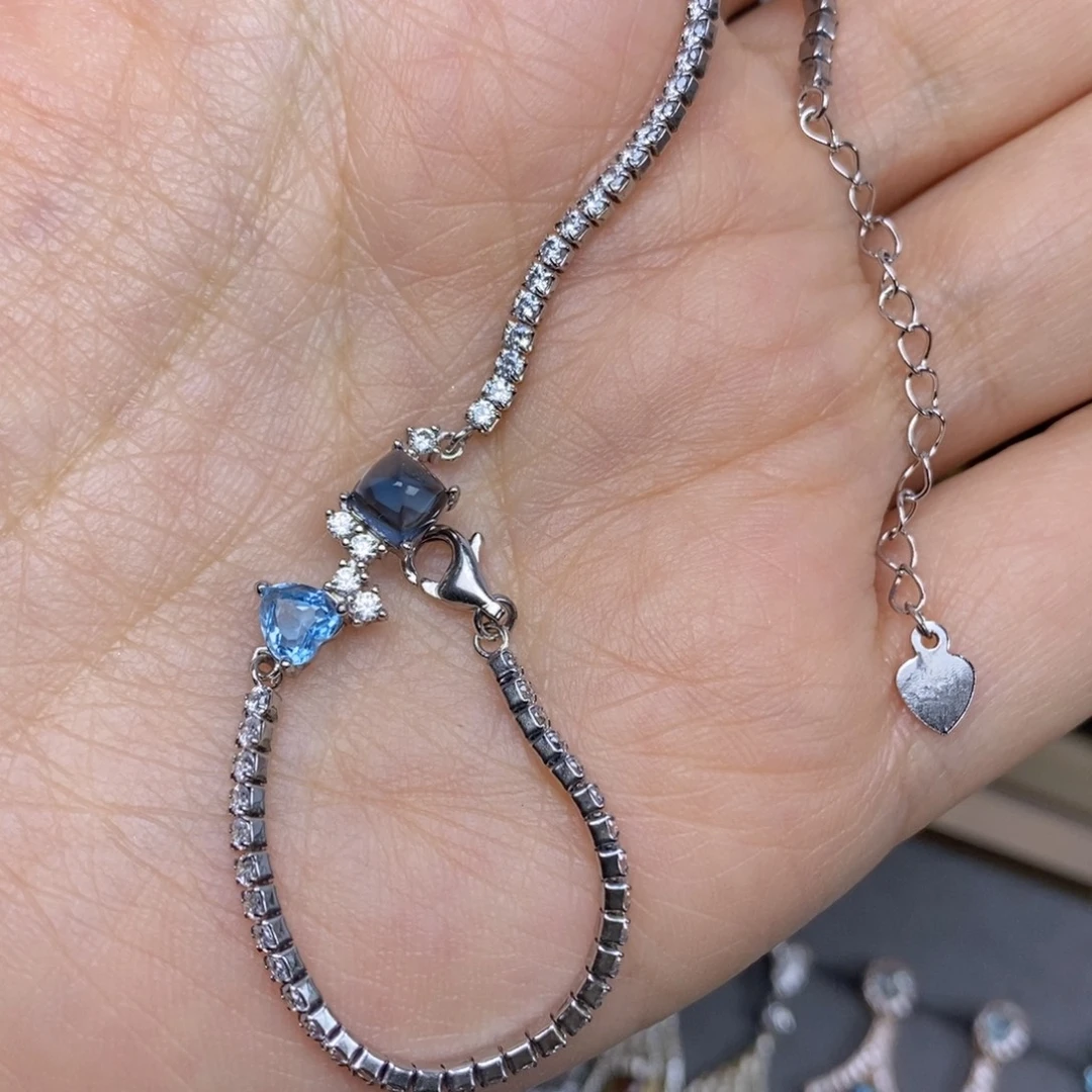 银S925镶嵌手链托帕石