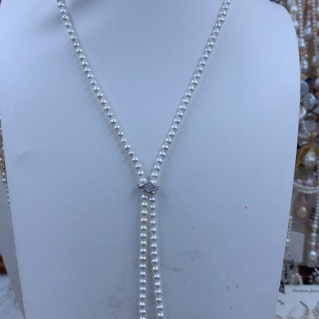 项链银S925镶嵌淡水珍珠晟****店