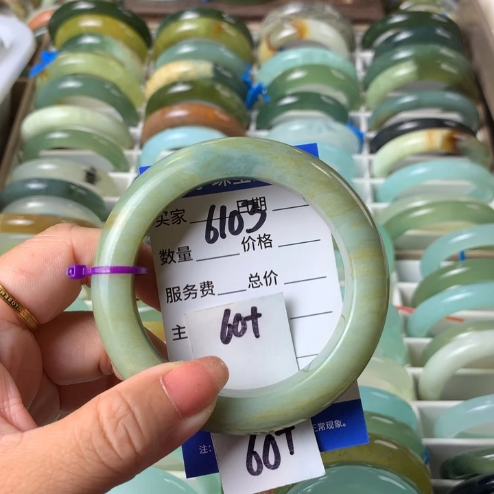 未镶嵌蛇纹石玉手镯6103