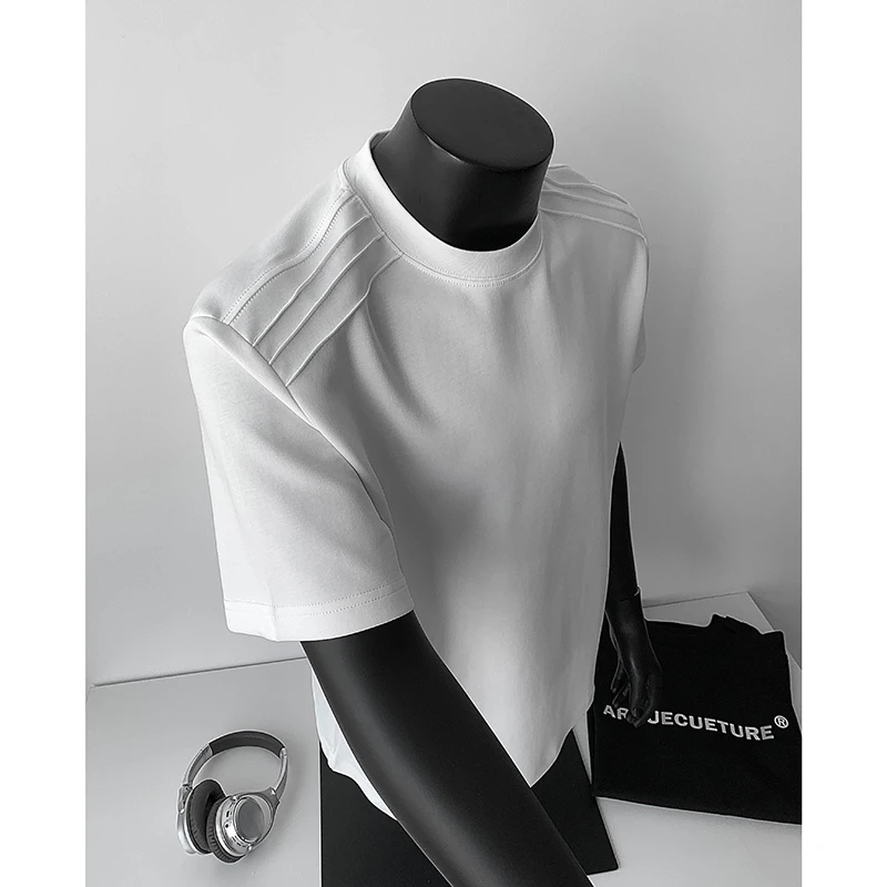 柔软亲肤冰感曼巴棉T恤男夏季解构正肩boxy短袖潮牌潮流潮男痞帅