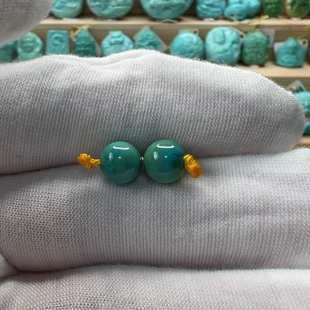 未镶嵌绿松石圆珠6.9mm