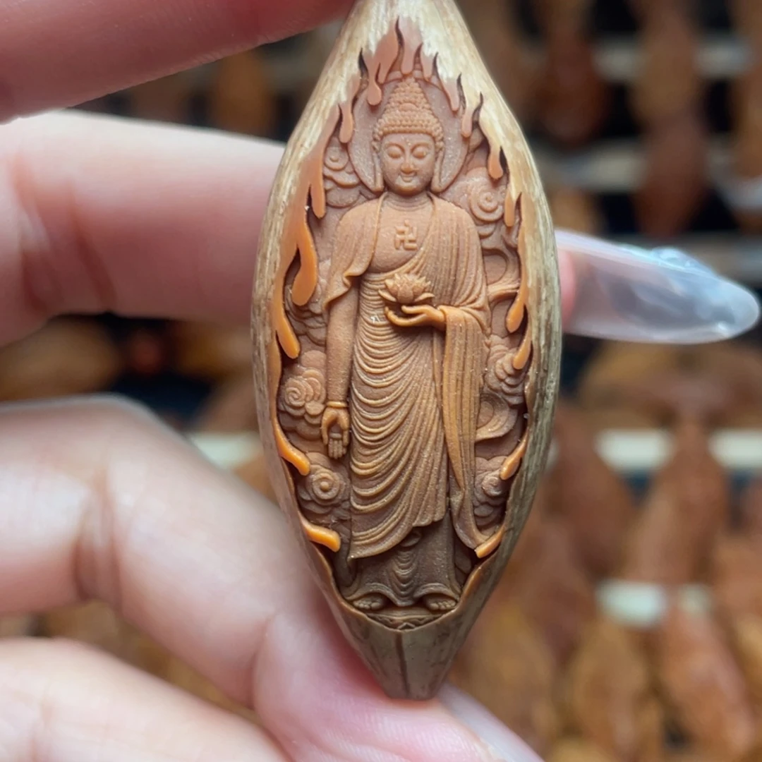橄榄核把件阿弥陀佛